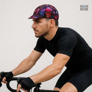 Casquette vélo avec motif champignon, style original