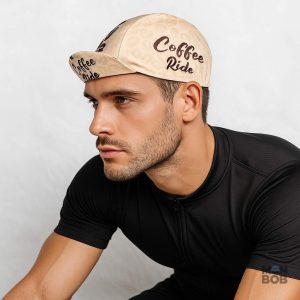 Casquette de vélo avec design Coffee Addict pour cyclistes