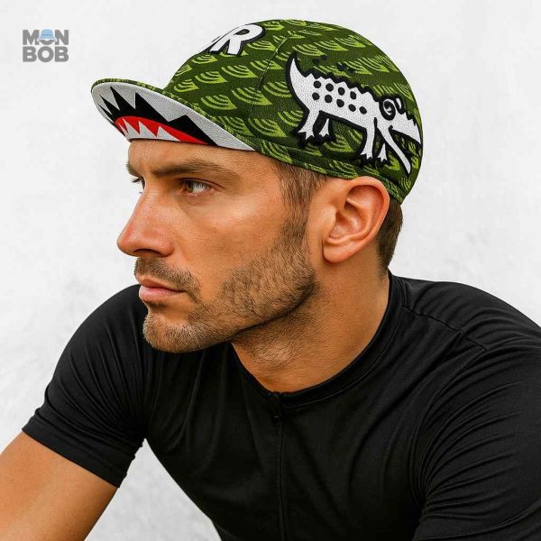 Casquette de vélo stylée avec motif crocodile