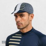 Casquette de vélo à motifs rayés colorés