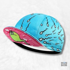 Casquette vélo design spermatozoïde pour cyclistes audacieux