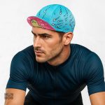 Casquette vélo originale avec motif spermatozoïde stylisé
