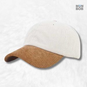 Casquette Velours Côtelé Beige Bicolore pour un style tendance
