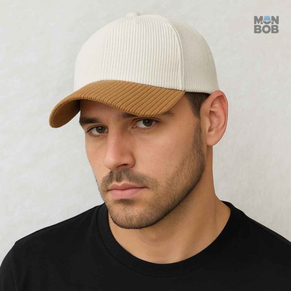 Casquette Bicolore en Velours Côtelé, élégante et confortable