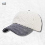 Casquette Velours Côtelé Bicolore Gris élégante et tendance