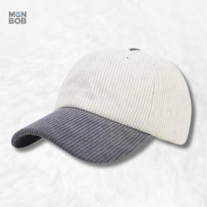 Casquette Velours Côtelé Bicolore Gris élégante et tendance