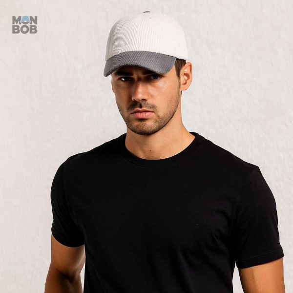 Casquette Velours Gris avec design bicolore moderne et stylé