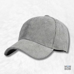Casquette Velours Côtelé Gris