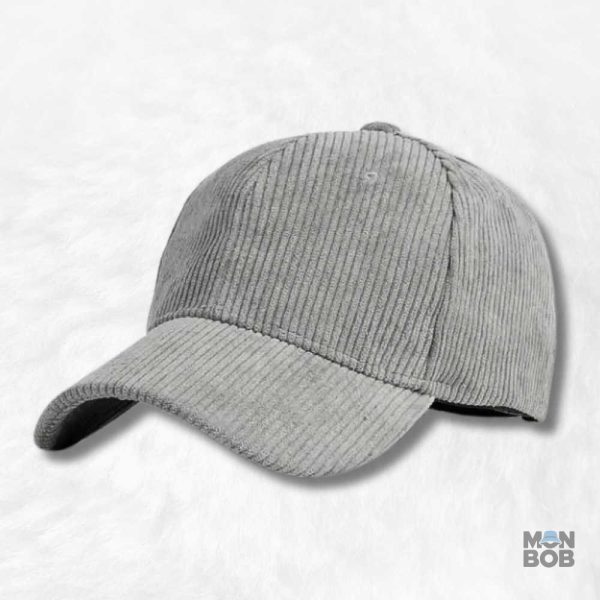 Casquette Velours Côtelé Gris