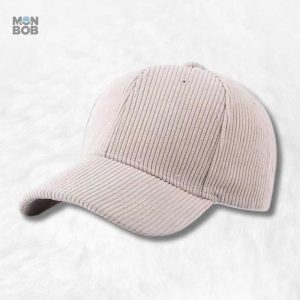 Casquette en velours côtelé gris clair