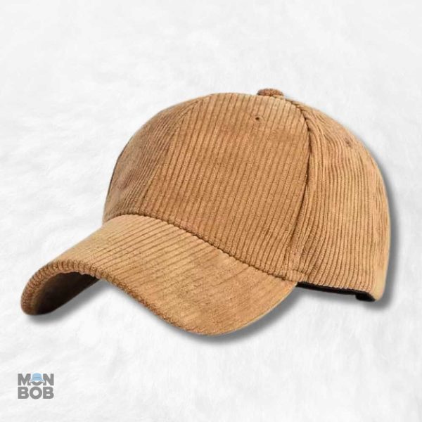 Casquette velours côtelé jaune moutarde