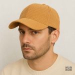 Casquette jaune moutarde en velours côtelé stylé
