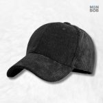 Casquette Velours Côtelé Noir élégante et tendance