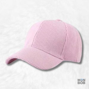 Casquette velours côtelé rose tendance et élégante
