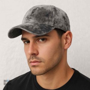 Casquette élégante en velours gris