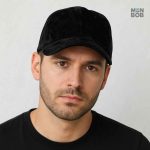 Casquette en velours noir, style chic et confortable