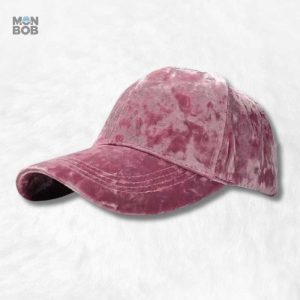 Casquette Velours Rose en Soie