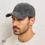 Casquette en velours doux, couleur grise