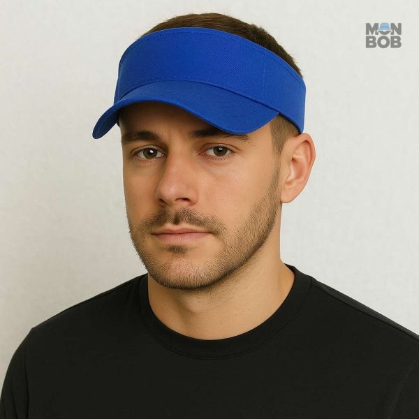 Casquette Visière en bleu, accessoire idéal pour les journées ensoleillées