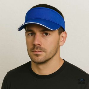 Accessoire essentiel pour le golf, casquette visière bleu en tissu léger