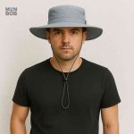 Chapeau gris anti-UV pour homme, idéal pour les activités en extérieur