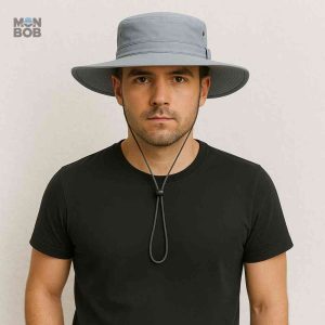 Chapeau gris anti-UV pour homme, idéal pour les activités en extérieur