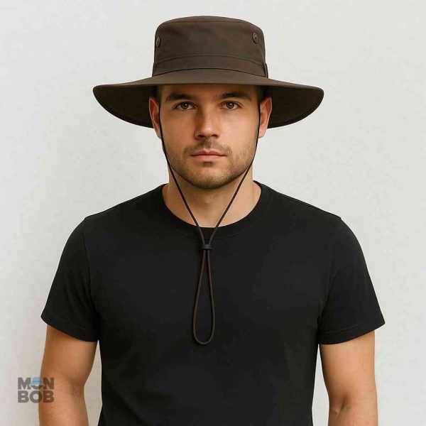 Chapeau marron anti-UV, idéal pour les activités en plein air