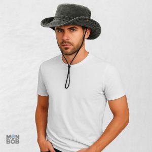 Chapeau gris pour aventurier, style pratique et élégant