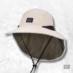 Chapeau Bob beige avec protection nuque pour un style décontracté