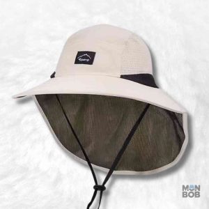 Chapeau Bob beige avec protection nuque pour un style décontracté