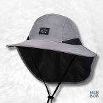 Chapeau Bob gris avec protège nuque pour un style décontracté