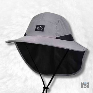 Chapeau Bob gris avec protège nuque pour un style décontracté