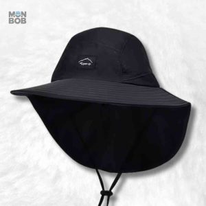 Chapeau Bob noir avec protège nuque pour un style décontracté
