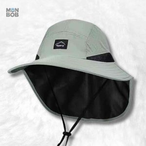 Chapeau Bob vert avec protège nuque pour un style décontracté