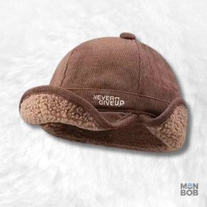 Chapeau bonnette marron, style décontracté pour l'hiver