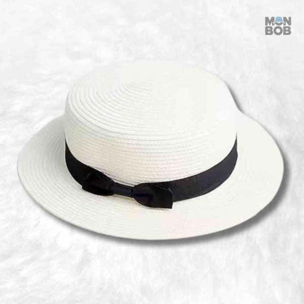 Chapeau Canotier Paille blanc pour une touche d'élégance