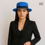 Chapeau de Paille bleu léger et stylé pour les journées ensoleillées
