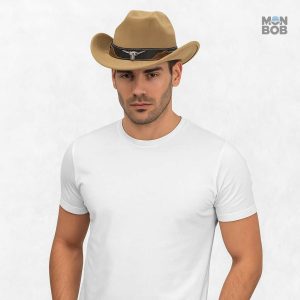 Chapeau de Cowboy en beige élégant