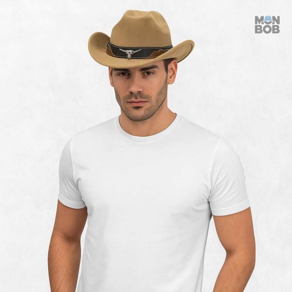Chapeau de Cowboy en beige élégant
