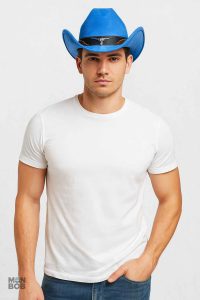 Chapeau de Cowboy bleu pour un look western classique