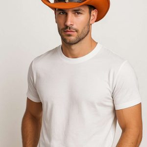 Chapeau de Cowboy orange traditionnel