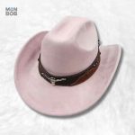 Chapeau Cowboy Authentique rose en style classique