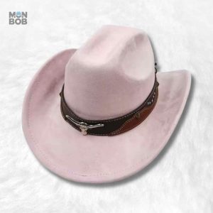 Chapeau Cowboy Authentique rose en style classique