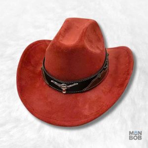 Chapeau Cowboy Authentique rouge en style classique