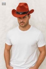 Chapeau de Cowboy rouge, accessoire de mode Western
