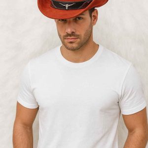 Chapeau de Cowboy rouge, accessoire de mode Western