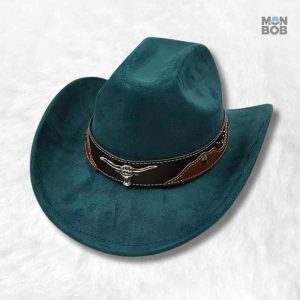 Chapeau Cowboy vert authentique en style classique