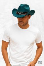 Chapeau de Cowboy vert, accessoire western tendance