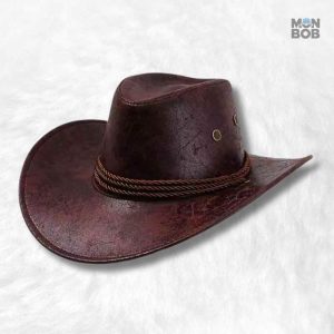 Chapeau Cowboy en cuir marron élégant et intemporel