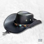 Chapeau Cowboy Cuir noir pour Femme élégant et stylé